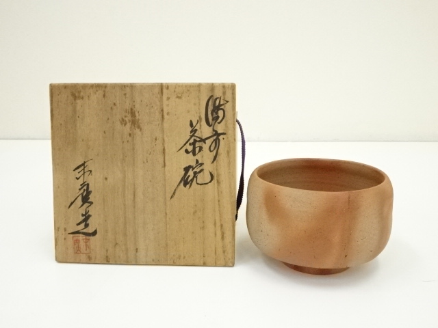 JAPANESE TEA CEREMONY / BIZEN TEA BOWL CHAWAN / ARTISAN WORK